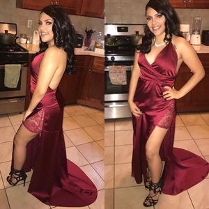 Burgundy prom dress